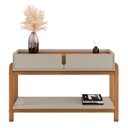 Ver imagem 4 de Aparador de Sala 2 Gavetas 130cm Nay C14 Off White/cedro - Mpozenato