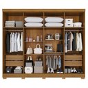 Ver imagem 2 de Guarda-roupa Casal Pinheiro 8 Portas 4 Gavetas com Pés Cinamomo/off White - Pnr Móveis
