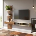 Ver imagem 1 de Painel Ripado Flex p/Tvs até 70”Nicho e Porta Basc – 1,60Mt, 1,80Mt e 2,00Mt - Montagem do Painel Am