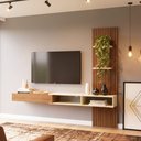 Ver imagem 4 de Painel Ripado Flex p/Tvs até 70”Nicho e Porta Basc – 1,60Mt, 1,80Mt e 2,00Mt - Montagem do Painel Am