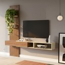Ver imagem 3 de Painel Ripado Flex p/Tvs até 70”Nicho e Porta Basc – 1,60Mt, 1,80Mt e 2,00Mt - Montagem do Painel Am