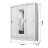 Guarda Roupa Casal 3 portas deslizante com espelho Branco Bolivia - Moval - 2