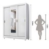 Guarda Roupa Casal 3 portas deslizante com espelho Branco Bolivia - Moval - 3