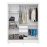 Guarda Roupa Casal 3 portas deslizante com espelho Branco Bolivia - Moval - 6
