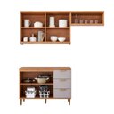 Ver imagem 5 de Cozinha Modulada 3 Peças com 1 Balcão e 2 Armários Aéreo Elena Cinamomo/Platina
