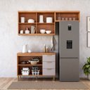 Ver imagem 4 de Cozinha Modulada 3 Peças com 1 Balcão e 2 Armários Aéreo Elena Cinamomo/Platina