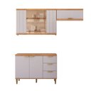 Ver imagem 2 de Cozinha Modulada 3 Peças com 1 Balcão e 2 Armários Aéreo Elena Cinamomo/Platina