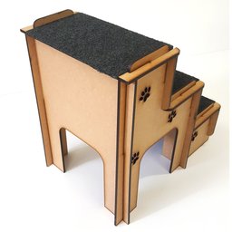 Escada Pet em Mdf 6mm Cachorros e Gatos com Carpete Antiderrapante - 5