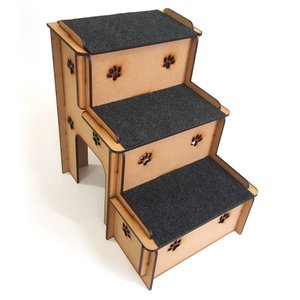 Escada Pet em Mdf 6mm Cachorros e Gatos com Carpete Antiderrapante