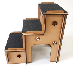 Escada Pet em Mdf 6mm Cachorros e Gatos com Carpete Antiderrapante - 4