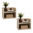 Ver imagem 1 de Kit Mesa Cabeceira Suspensa Vivian MDF Off White Criado Compacta