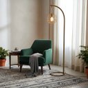 Ver imagem 2 de Luminária de Chão Industrial London Gold Arco Aramada Luxo:dourado
