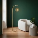 Ver imagem 3 de Luminária de Chão Industrial London Gold Arco Aramada Luxo:dourado