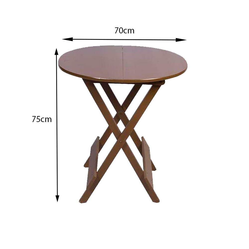 Mesa Redonda Dobrável em Madeira Maciça 70x70 Imbuia Ideal para Bares e Restaurantes - 2