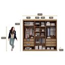 Ver imagem 2 de Guarda Roupa Casal Ambiente Palazzo 3 Portas 6 Gavetas Cumaru 25 Fendi com Espelho – Novo
