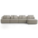 Ver imagem 4 de Sofá 5 Lugares com Chaise Direito Sala Living 328cm Arlo F04 Linho Bege Escuro Tc-10055 - Lyam Decor