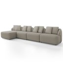 Ver mais imagens de Sofá 5 Lugares com Chaise Direito Sala Living 328cm Arlo F04 Linho Bege Escuro Tc-10055 - Lyam Decor