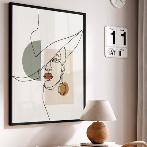Quadro Decorativo Abstrato Elegance em Moldura Caixa Tacolado Moldura Trad 1cm Madeira Escura com Vi