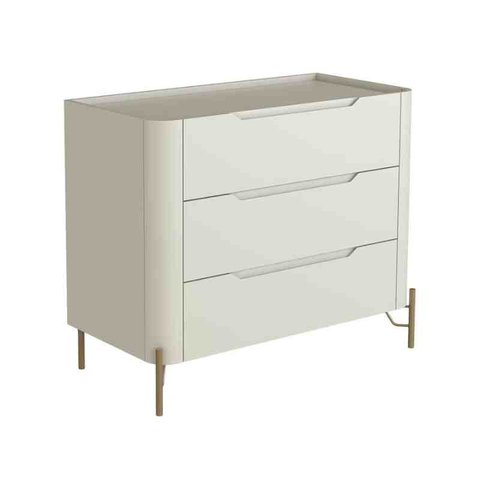 Cômoda Bend 3 Gavetas Luna-dourado Incolar