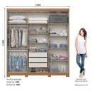 Ver imagem 3 de Guarda Roupa Casal 6 Portas com 2 Espelhos 2 Gavetas Flora D215 Cinamomo Off White - Henn