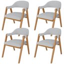 Ver imagem 1 de Kit 04 Cadeiras de Jantar e Estar Living Estofada Nadja L02 Linho Cinza - Lyam Decor