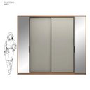 Ver imagem 5 de Guarda Roupa Casal 4 Portas com Espelho e 4 Gavetas Estônia - Amêndola/nude Prime Tx