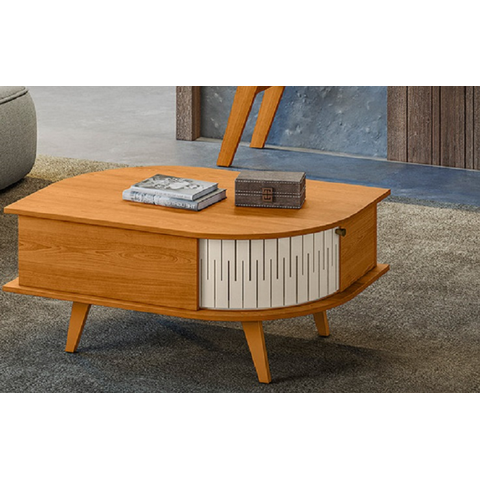 Mesa de Centro Indianápolis para Sala de Estar Cinamomo Off White Madetec