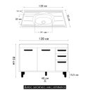 Ver imagem 4 de Balcão de Cozinha com Pia 120cm Emily Freijó/off Acetinado Z44 - Mpozenato