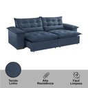Ver imagem 4 de Sofá Retrátil e Reclinável 290cm Alice Braço 25cm em Linho Meu Sofá Online