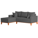 Ver imagem 1 de Sofá 3 Lugares Beny com Chaise Esquerdo Suede Cinza