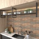 Ver imagem 2 de Nicho Industrial Suspenso para Cozinha - Prateleira Decorativa