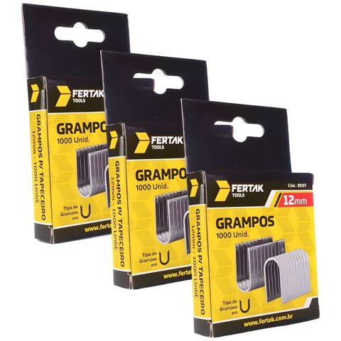 Grampos 12mm Tipo U para Grampeador de Pressão com 3000 Un | Fertak
