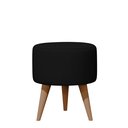 Ver imagem 2 de Banqueta Redonda Suede Preto Puff Estofado Pé Palito Resistente Puf Decorativo