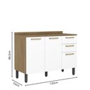 Ver imagem 2 de Balcão com Tampo 3 Portas 2 Gavetas Branco Axé Bertolini
