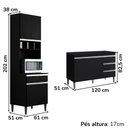 Ver imagem 4 de Cozinha Modulada 10 P 4 G Andreia 240 Cm Preto Reajl Moveis