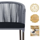 Ver imagem 3 de Mesa com 4 Cadeiras de Jantar Roma 100cm e Noronha em Aluminío Marrom Corda Nautica Estofado 12 Tram