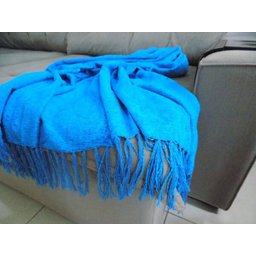 Manta para Sofá Azul Turquesa em Chenille - 3
