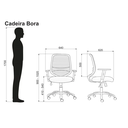 Ver imagem 4 de Cadeira Giratória com Braços Reguláveis Ajuste de Altura Bora Rosa Chá 120kg - Roal