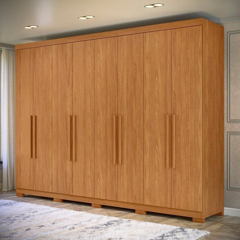 Guarda Roupa Casal 8 Portas 4 Gavetas Master New c/ Pés Cinamomo