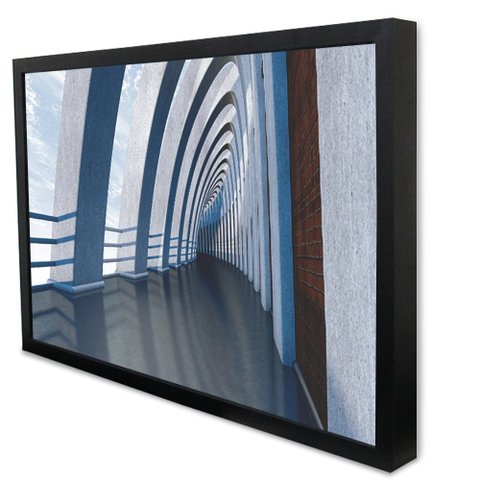 Quadro Decorativo Caixa Alta com Vidro Arquitetura Corredor Minimalista TaColado Moldura Preta 120 x