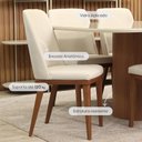 Ver imagem 2 de Conjunto de Jantar Mesa Retangular com Vidro 8 Cadeiras Kalina - Canella C/ Off White