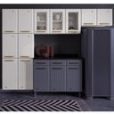 Ver imagem 7 de Cozinha Compacta Aço 3 Peças com Vidros Armários Aéreos e Paneleiro Multimóveis CR20368