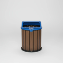 Ver imagem 5 de Lixeira Madeira Plástica Ecológica 67l para Jardim e Parques - Azul