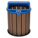 Ver imagem 1 de Lixeira Madeira Plástica Ecológica 67l para Jardim e Parques - Azul