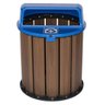 Lixeira Madeira Plástica Ecológica 67l para Jardim e Parques - Azul - 1
