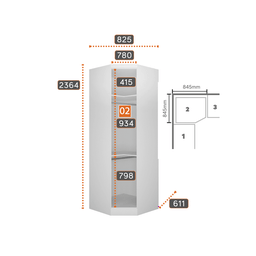 Modulado Closet Completo Espelhado 9 Portas 6 Gavetas - Rizon-Branco - Móveis Novo Horizonte - 7