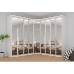 Modulado Closet Completo Espelhado 9 Portas 6 Gavetas - Rizon-branco - Móveis Novo Horizonte - 1