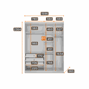 Ver imagem 5 de Modulado Closet Completo Espelhado 9 Portas 6 Gavetas - Rizon-branco - Móveis Novo Horizonte