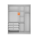 Ver imagem 4 de Modulado Closet Completo Espelhado 9 Portas 6 Gavetas - Rizon-branco - Móveis Novo Horizonte
