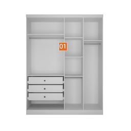 Modulado Closet Completo Espelhado 9 Portas 6 Gavetas - Rizon-Branco - Móveis Novo Horizonte - 4